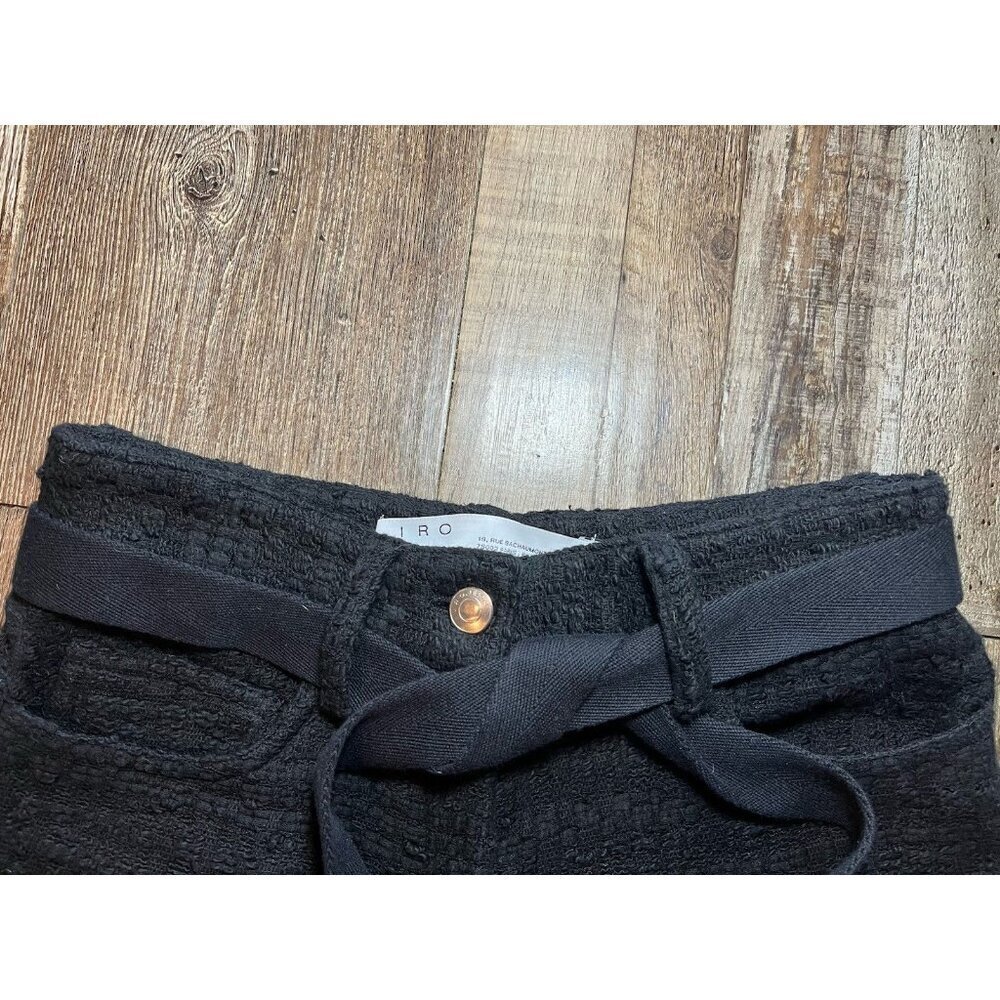 IRO Nannie Belted Bouclé-tweed Shorts Black Size 34 or XS - Picture 5 of 9